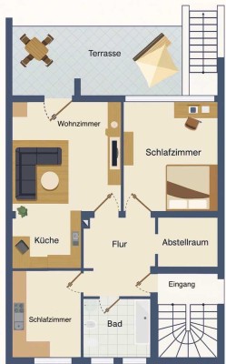 Modernisierte 3-Raum-Wohnung mit Terrasse und Garten in Geldern