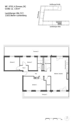 DG-4-Zi-Wohnung mit 2 Terrassen in Lichtenberg
