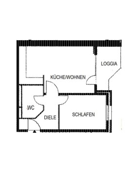 Sehr gut geschnittene, Zwei-Zimmer mit Einbauküche und Balkon im Brunnenplatzviertel!!