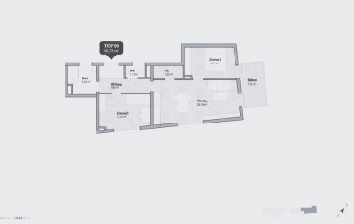 3 Zimmer Neubauwohnung (66,70 m²) mit Balkon in Geidorf/Graz