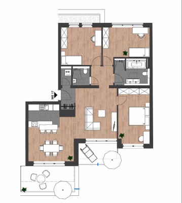 Neubau:Traumhaftes, modernes 4-Zimmer-Penthouse mit 2 sonnigen Balkonen in bester Citylage