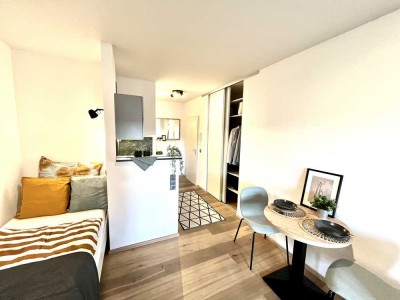 Möblierte und modernisierte 1-Zi-Wohnung mit Balkon mitten in Karlsruhe