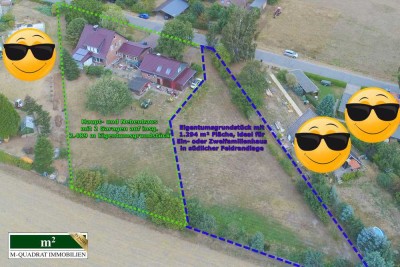 HAUPT- U. NEBENHAUS IN FELDRANDLAGE MIT GROSSEM GRUNDSTÜCK - AUF KÄUFERWUNSCH MIT SEPARATEM BAUPLATZ