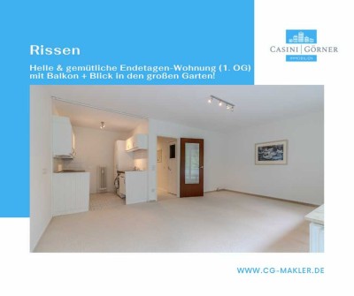 Helle und gemütliche Endetagen-Wohnung mit Balkon + Blick in den großen Garten!
