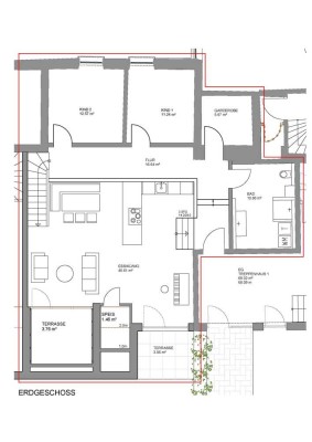 Geschmackvolle 4,5-Raum-EG-Wohnung mit gehobener Innenausstattung mit Einbauküche in Traunstein