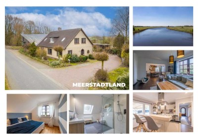 Landhausflair trifft modernes Design – Resthof mit eigenem Deich an der Eider