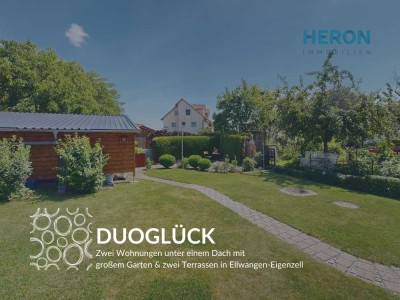 DUOGLÜCK – Zwei Wohnungen unter einem Dach mit großem Garten & zwei Terrassen in Ellwangen-Eigenzell