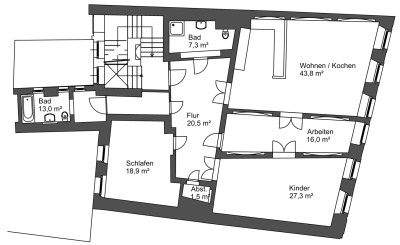 Geräumige 4-Zimmer-Wohnung mit Einbauküche und 2 Bädern