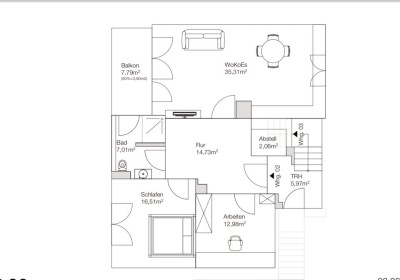 Neuwertige Wohnung mit drei Zimmern sowie Balkon und Einbauküche in Treffelhausen