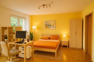 Geschmackvoll, möbliertes 1,5 Z.-Apartment im EG mit EBK und Garten in Stuttgart-Zuffenhausen