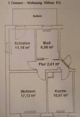 2 Raum Wohnung möbliert