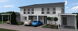 Neubau mit Wärmepumpentechnik, Glasfaseranschluss mit  Netzwerk  und  Carport  in ruhiger Ortsrandlage- optimal für Familien im Homeoffice !