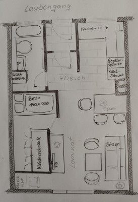 Vollmöblierte 1 Raum Wohnung 41qm
