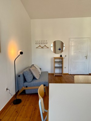 Charmante, komplett eingerichtete 2-Zimmer-Wohnung im denkmalgeschützten Rathaus – Blick auf die Burgruine