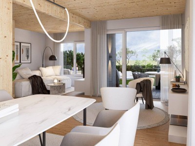 DAS VIERHOLZ SCHWERTING | Traumhafte NEUBAU-DOPPELHAUSHÄLFTE "A" in Holzbauweise | Hohe Wohnbauförderung