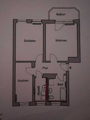 Nachmieter gesucht - 2-Zimmer-DG-Wohnung mit Innenausstattung sowie Balkon und EBK in Chemnitz