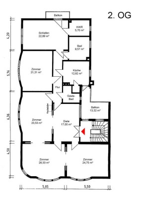 Sehr schöne 5-Zimmer-Altbauwohnung im Wachmannstraßenquartier