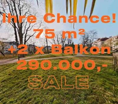 IHRE CHANCE 75 m² DACHWOHNUNG +2 x BALKONE 10 m²
+GRÜNRUHELAGE +SAARPLATZ-NÄHE +FREI VERMIETBAR!
