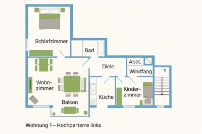 Helle 2,5-Zimmer-Wohnung Hochparterre in Ingolstadt Nordost (W1)
