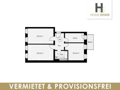 Zentrumsnahe 3-Zimmer-Wohnung mit Terrasse