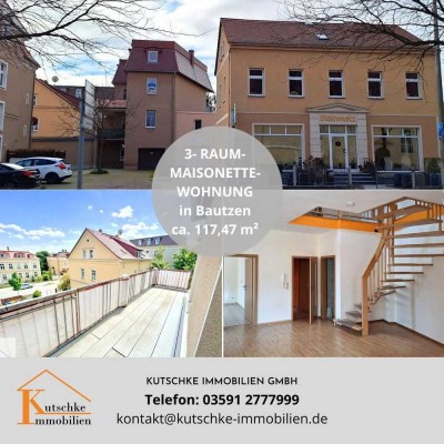 Helle, charmante 3-Raum Maisonettewohnung mit großen Balkon in Bautzen