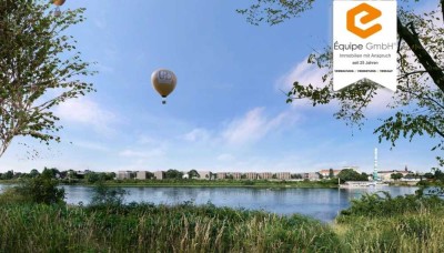 Moderne 4-Raumwohnung mit EBK und eigenem Garten direkt an der Elbe!