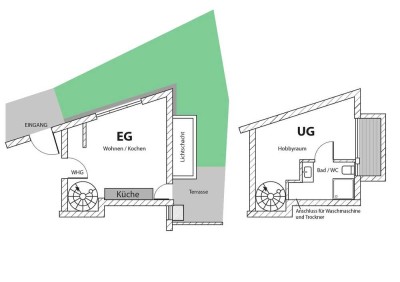 Schöne 2-Zimmer - Maisonettewohnung in Obermenzing ( EG + Souterrain / WICHTIG: nur für eine Person