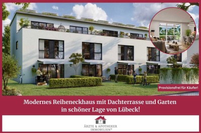 Modernes Reiheneckhaus mit Dachterrasse und Garten in schöner Lage von Lübeck!