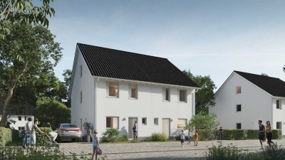AUSBAU-Doppelhaushälfte inklusive Grundstück und Keller in Heßheim
