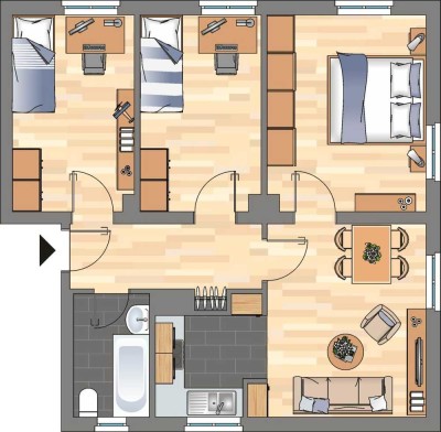 Demnächst frei! 3-Zimmer-Wohnung in Wilhelmshaven Fedderwardergroden