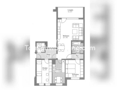 Tauschwohnung: Helle 3,5-Zimmer-Wohnung mit 2 Bädern und Balkon in Langen