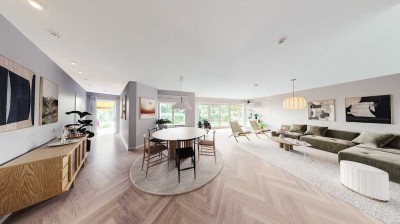 Exklusive 145 qm 3-Zimmer Gartenwohnung mit Schwimmteich