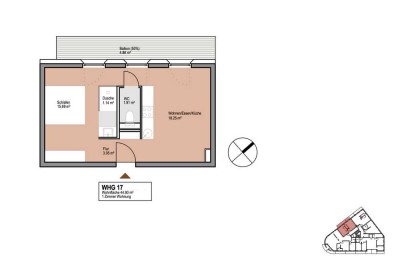 Stilvolle, neuwertige 1,5-Zimmer-Wohnung mit Balkon und EBK in Tübingen