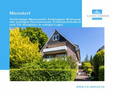 Großzügige Maisonette-Endetagen-Wohnung mit sonniger Dachterrasse, Frühstücksbalkon + TG-Stellplatz!