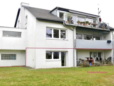 Gepflegte, helle 2-Zi-Wohnung im Gartengeschoss. Terrasse. Schöner großer Gemeinschaftsgarten.