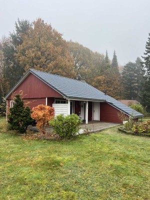 Skandinavisches Holzhaus im Grünen