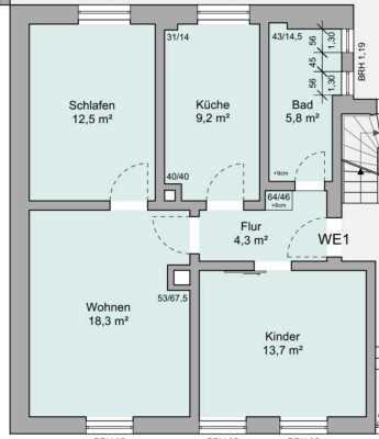 WE 01 Erstbezug nach Sanierung mit Einbauküche: Stilvolle 3-Zimmer-Erdgeschosswohnung