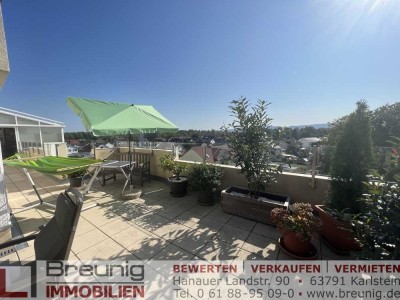 Großzügige Penthousewohnung mit Wintergarten, EBK, Dachterrasse & Fernblick in Kahl am Main