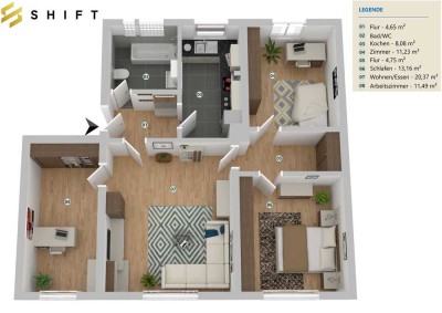 PROVISIONSFREI für Sie: Praktische 4-Zimmer-Wohnung nahe München