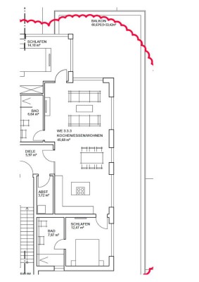 Penthouse Wohnung mit direktem Rheinblick in Stadtnähe