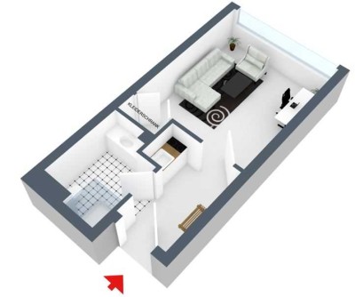 Exklusive, gepflegte 1-Zimmer-Souterrain-Wohnung in Ober-Olm