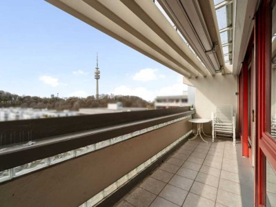 Schwabing: Wunderschöne 3-Zimmer-Eigentumswohnung mit großem Balkon und Blick in den Olympiapark