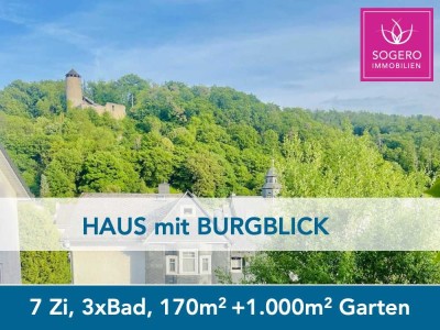 Haus mit Burgblick u. XXL-Garten, 3x Bad, 7 Zimmer