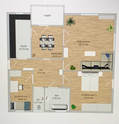 Sonnige und großzügige 3 1/2-Zimmer Wohnung mit Gartenanteil