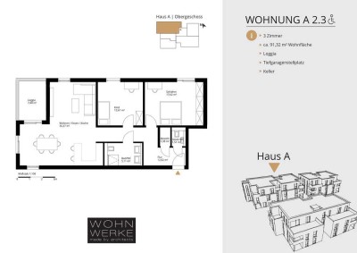 Whg A 2.3. - 3 Zimmer - Obergeschoss - barrierefrei