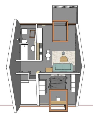 Klima, Fernsicht, Erstbezug. Heddernheim. 2-Zi. Studio
