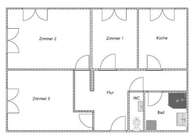 Charmante Altbauwohnung mit neuer Küche – Ideal für WG & Studierende!