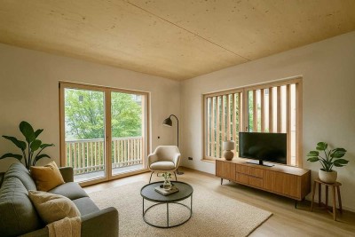 Nachhaltiges Massivholzhaus - Erstbezug ! Traumhafte DG Maisonette mit hochwertiger Ausstattung