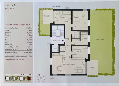 Geschmackvolle, neuwertige 4-Raum-EG-Wohnung mit geh. Innenausstattung, großem Garten und EBK