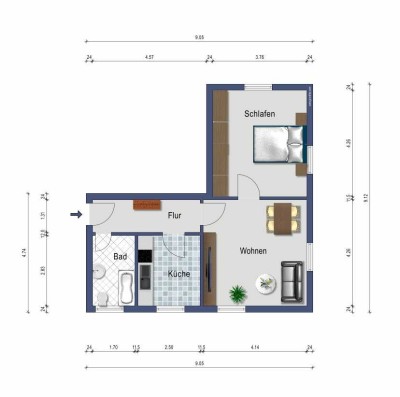 Erstbezug nach umfassender Modernisierung - helle 2,5-Zimmer-Wohnung